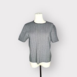 ZARA Knit Gray Soft Short sleeve Top (Sz M)
